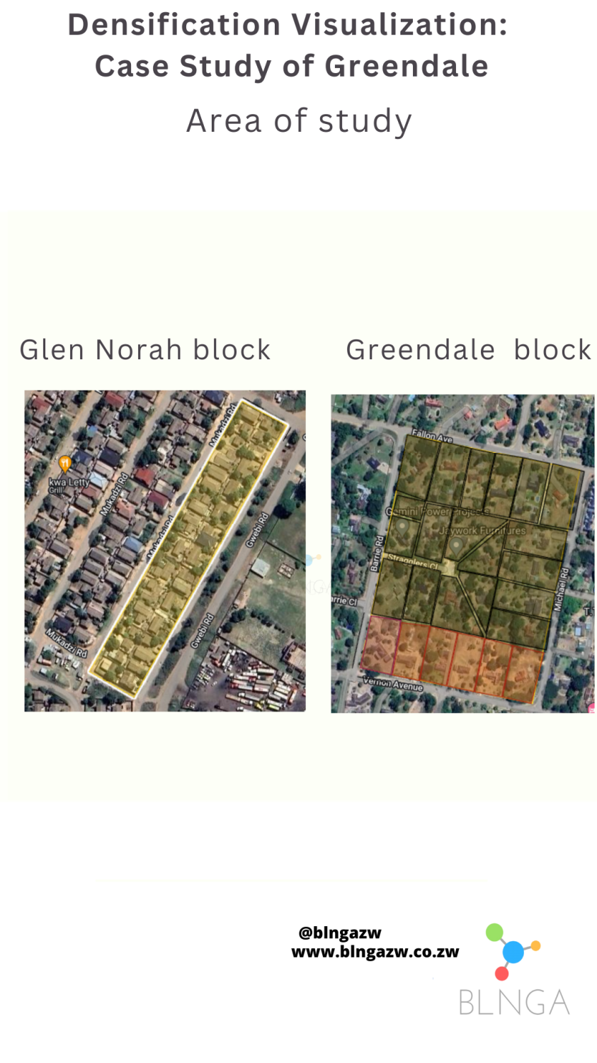 Satellite image of Greendale compared to Glen Norah